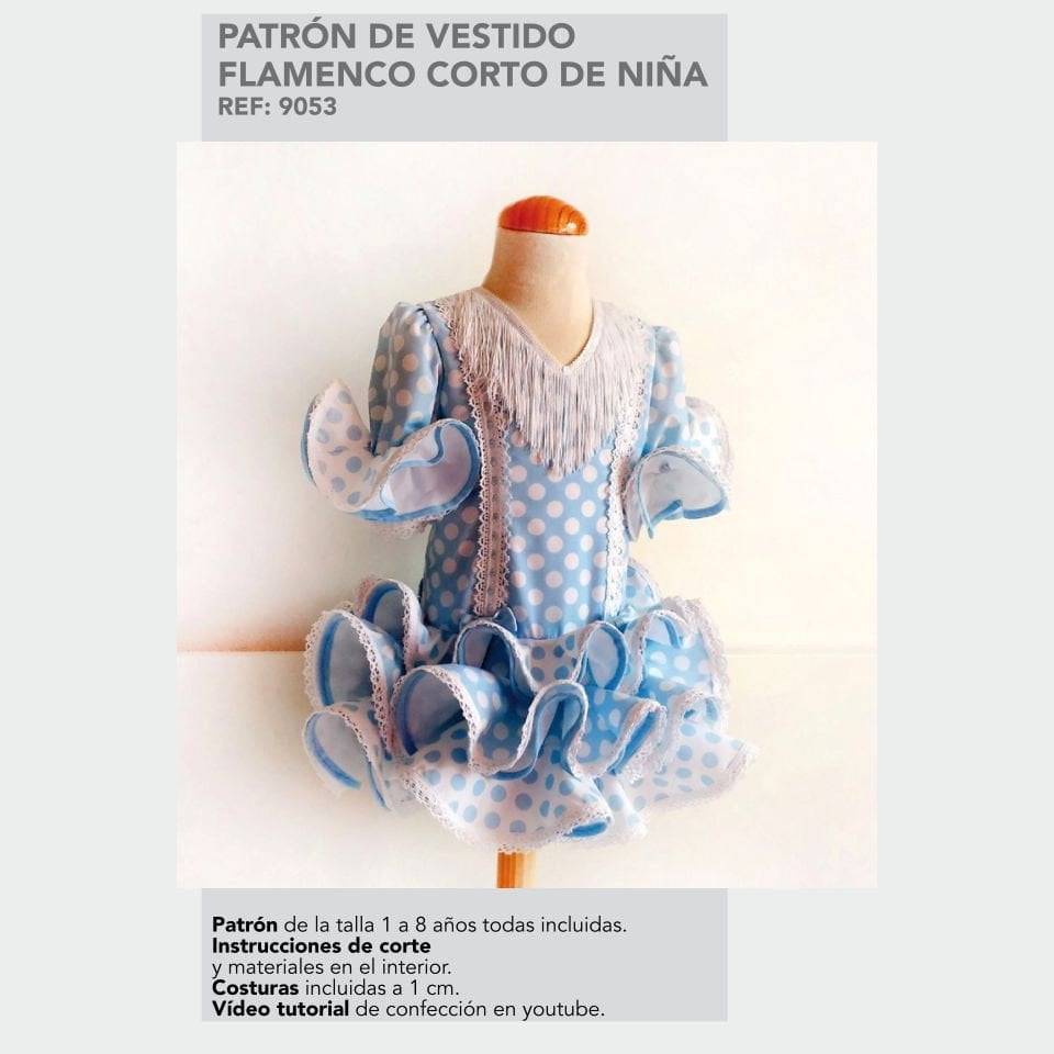 Patron de vestido flamenco corto de niña